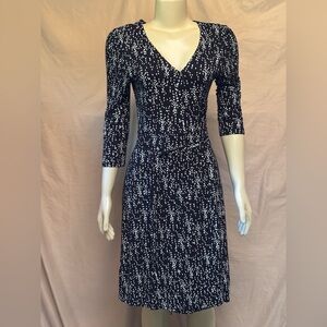 Gap Black and White Wrap Dress